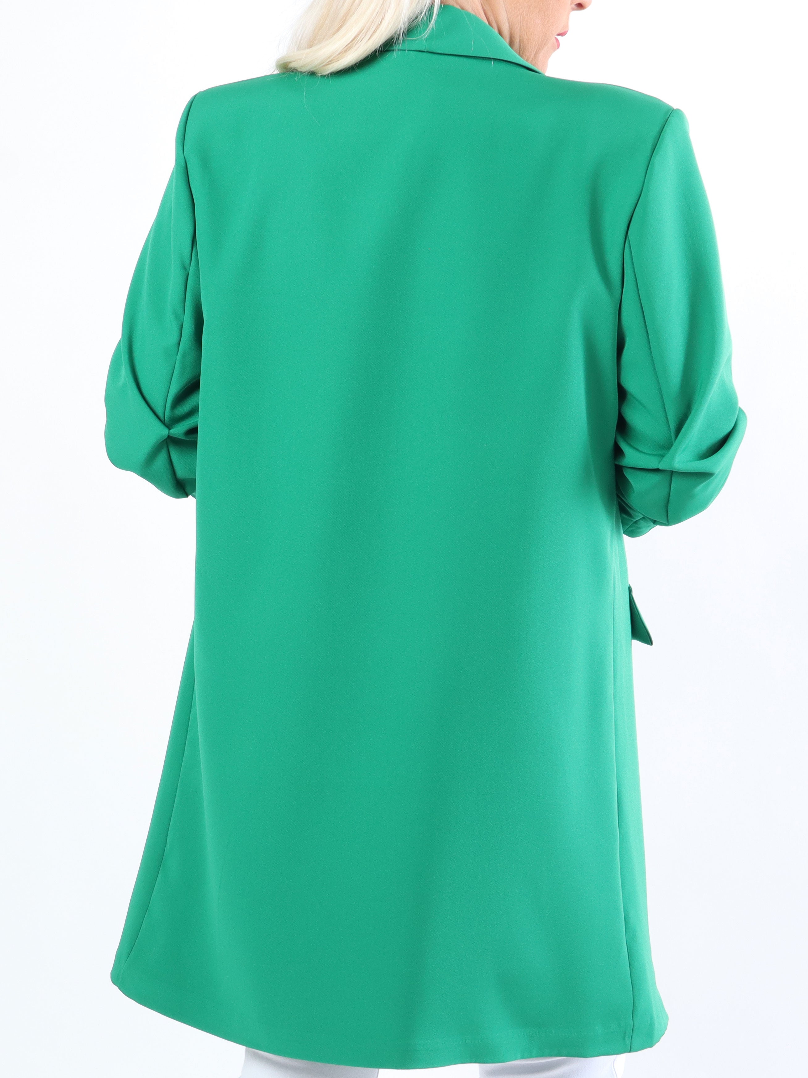 Mila Long - Stilren blazer med rynk på ærmet